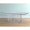 Homeroots 87" Clear And Silver Glass And Stainless Steel Pedestal Base Dining Table 487877 - alternate 3