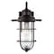 Jonathan Y Westfield 10.5" 1-Light Iron/Seeded Glass Rustic Industrial Cage LED Outdoor Sconce, Oil Rubbed Bronz JYL7604A - alternate 11