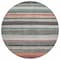 Homeroots 8' Pale Aqua Copper And Taupe Round Striped Washable Indoor Outdoor Area Rug 618264 - alternate 7