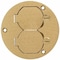 Hubbell Wiring Device-Kellems Box Cover, Floor Box Type, 2 Gang, Brass S3925 - alternate 1