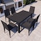 Leisuremod Mace Weave Design Outdoor Rectangular Dining Table, Black MT55BL - alternate 8
