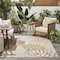 Homeroots 4' X 6' Ivory Green And Blue Indoor Outdoor Area Rug 527608 - alternate 9