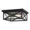 Vaxcel Rockford 2-Light Textured Black Outdoor Flush Mount Ceiling Light with Clear Seeded Glass T0845 - alternate 1