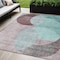 Homeroots 5' X 8' Teal Blue Brown And Beige Geometric Washable Indoor Outdoor Area Rug 604954 - alternate 1