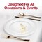 Smarty Had A Party 10" White with Gold Floral Round Plastic Dinner Plates, 120PK 210WHG-CASE - alternate 6
