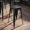 Flash Furniture 4PK 30"H Backless Distressed Black Metal Barstool 4-ET-BT3503-30-BK-GG - alternate 1