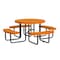 Leisure Craft Round Picnic Table, Orange, In Ground Mount, 46 in T46ROIG-ORANGE - alternate 1