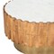 Homeroots 31" Gold Natural And White Iron Wood And Faux Marble Round Block Coffee Table 565069 - alternate 5