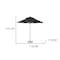 Homeroots 10ft Black Polyester Round Market Patio Umbrella 491972 - alternate 3