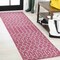 Jonathan Y Ourika Moroccan Geometric Textured Weave Fuchsia/Light Gray 2 ft. x 8 ft. Indoor/Outdoor Runner Rug SMB108Q-28 - alternate 1