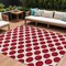 Homeroots 9' X 12' Red And Ivory Polka Dot Washable Indoor Outdoor Area Rug 614939 - alternate 1