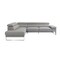Homeroots Light Gray Italian Leather L Shaped Two Piece Sofa and Chaise Sectional 565012 - alternate 5