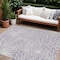 Homeroots 9' X 12' Lilac And Ivory Geometric Washable Indoor Outdoor Area Rug 595089 - alternate 1