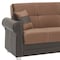 Homeroots 89" Brown Polyester Convertible Futon Sleeper Sofa And Toss Pillows With Storage 607110 - alternate 7