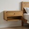 Homeroots 18" Oak Solid Wood One Drawer Floating Nightstand 722555 - alternate 3