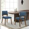 Armen Living Channell Wood Dining Chair in Walnut Finish with Blue Fabric - Set of 2 LCCHCHWABLU - alternate 7