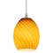 Access Lighting Brandy FireBird, Pendant, Brushed Steel Finish, Amber Firebird Glass 28023-1C-BS/AMBFB - alternate 4