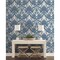 York Wallcoverings French Artichoke Dam Blue Wallpaper DM4951 - alternate 4