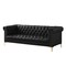Homeroots 84" Black Faux Leather Manufactured Wood Sofa 543959 - alternate 3