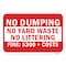 Signmission No Dumping No Yard Waste No Littering Fine $300 + Heavy-Gauge Aluminum, 18" x 24", A-1824-25092 A-1824-25092 - alternate 1