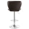 Elama 2 Piece Diamond Tufted Faux Leather Adjustable Bar Stool in Brown with Chrome Trim and Base ELM-712-BROWN - alternate 7