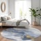 Homeroots 8' Blue And Gold Round Abstract Washable Indoor Outdoor Area Rug 611334 - alternate 9