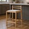 Homeroots 26" Beige and Natural Fabric and Solid Wood Low Back Counter Height Bar Chair 605934 - alternate 5