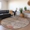 Homeroots 8' Gray Tan And Terra Cotta Round Floral Washable Indoor Outdoor Area Rug 606202 - alternate 5