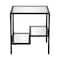 Homeroots 22" Black And Clear Glass And Steel Square End Table With Two Shelves 544210 - alternate 7