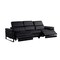 Homeroots 103" Black Top Grain Leather Reclining Metal USB Sofa 720326 - alternate 8