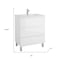 Homeroots 28" White Wood Freestanding Bathroom Vanity With White Sink And Three Drawers 627368 - alternate 4