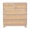 Baxton Studio Elsbeth Mid-Century Modern Oak Brown Finished Wood and Natural Rattan 5-Drawer Storage Cabinet 226-12954-ZORO - alternate 8
