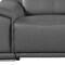 Homeroots 134" Dark Gray Italian Leather Reclining Metal USB Sofa 720296 - alternate 7