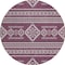 Homeroots 8' Eggplant And Ivory Round Southwestern Washable Indoor Outdoor Area Rug 593668 - alternate 6