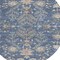 Homeroots 8' Blue Brown And Beige Round Floral Washable Indoor Outdoor Area Rug 605457 - alternate 9