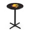 Holland Bar Stool Co 42" Blk Wrinkle Ferris State Pub Table, 36" dia. Top L211B4236FerrSt - alternate 1