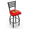 Holland Bar Stool Co 36" Blk Wrinkle Chicago Blackhawks Swivel Bar Stool, Ladder Back L01436ChiHwk-R - alternate 1