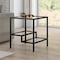 Homeroots 22" Black And Clear Glass And Steel Square End Table With Two Shelves 544210 - alternate 8