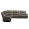 Homeroots Taupe Faux Leather Reclining L Shaped Six Piece Corner Sectional With Console 524223 - alternate 6