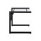 Homeroots 33" Clear and Black Glass and Stainless Steel Writing Desk 524927 - alternate 11
