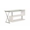 Homeroots 55" Clear and White Glass Mirrored L Shape Executive Desk 286409 - alternate 4