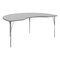 Flash Furniture Wren 72 in x 48 in Kidney Adjustable Height Activity Table, Thermal Laminate Top, Standard Legs, Gray XU-A4872-KIDNY-GRY-T-A-GG - alternate 1