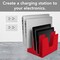 Acrimet 5 Section Incline File Sorter Desk Organizer Rack for Office Desktop Plastic Solid Red 225.9 - alternate 8