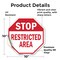 Signmission Stop Restricted Area, 10 Inch X 10 Inch, Vinyl Decal OC-D-10-177 - alternate 4