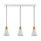 Jonathan Y Apollo 33.5" 3-Light Mid-Century Modern Iron Adjustable Linear LED Pendant, White/Brass Gold JYL6134B - alternate 11