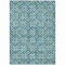 Homeroots 10' X 14' Teal Blue Gray And Gold Floral Washable Indoor Outdoor Area Rug 595996 - alternate 8