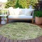 Homeroots 8' Artichoke Green And Gray Round Floral Medallion Washable Indoor Outdoor Area Rug 616612 - alternate 5