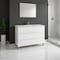 Homeroots 48" White Wood Freestanding Bathroom Vanity With White Sink And Three Drawers 624164 - alternate 4