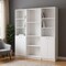 Homeroots Set of Three White Wood Ten Tier Modular Bookcase with Four Doors 546633 - alternate 11