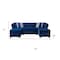 Homeroots Blue Velvet U Shaped Three Piece Sofa and Chaise Sectional With Toss Pillows 643891 - alternate 10